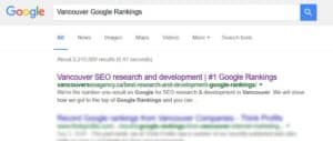 Vancouver google rankings vancouver seo agency