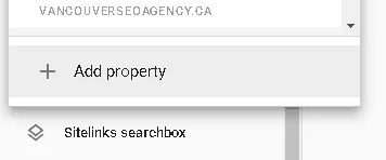 Google search console add property button