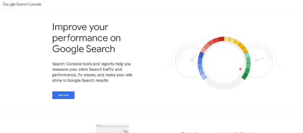 Google search console landing page