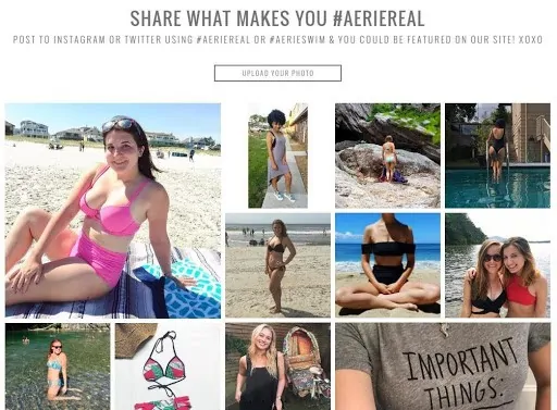 Aeriereal swim instagram twitter user generated content