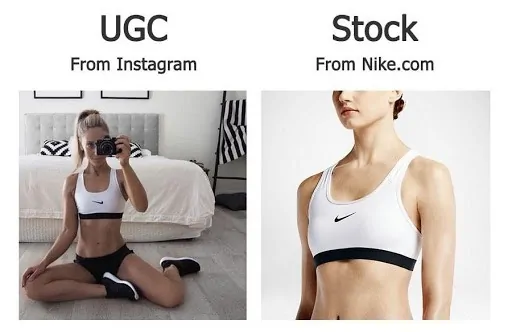 Instagram user generated content vs nike stock image