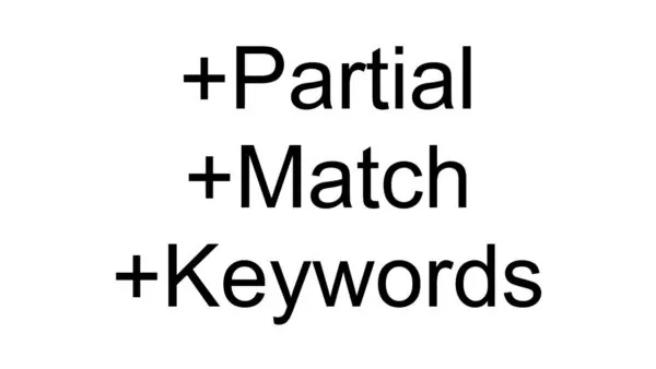 Partial match keywords