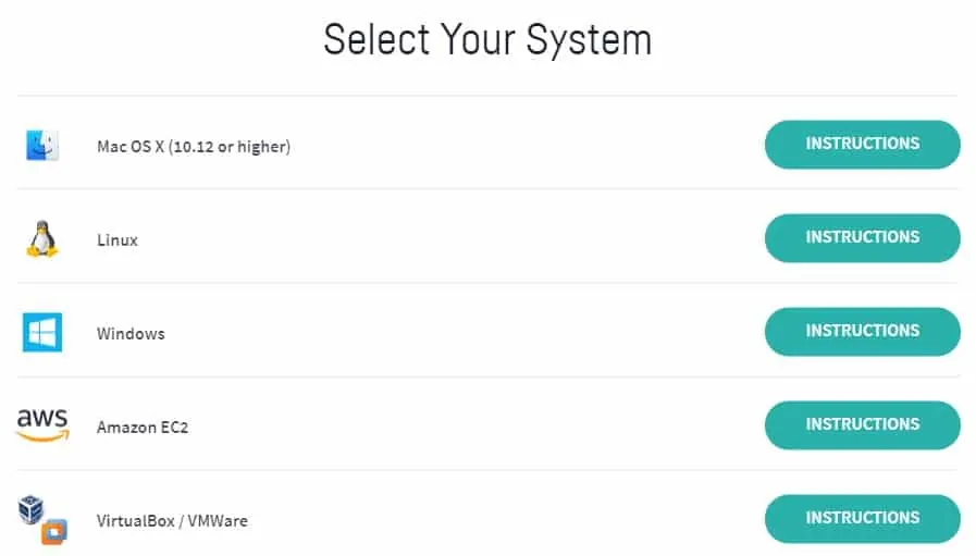 Select your system