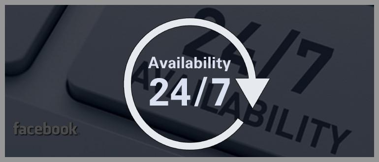 24/7 availability logo on a keyboard button highlighting customer support and accessibility for vancouver seo services.