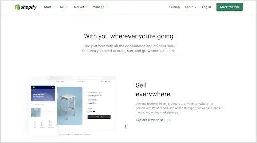 Shopify landing page